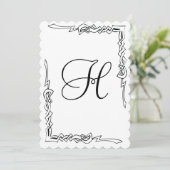 Faire-part de mariage Art Déco Monogramme (Debout devant)