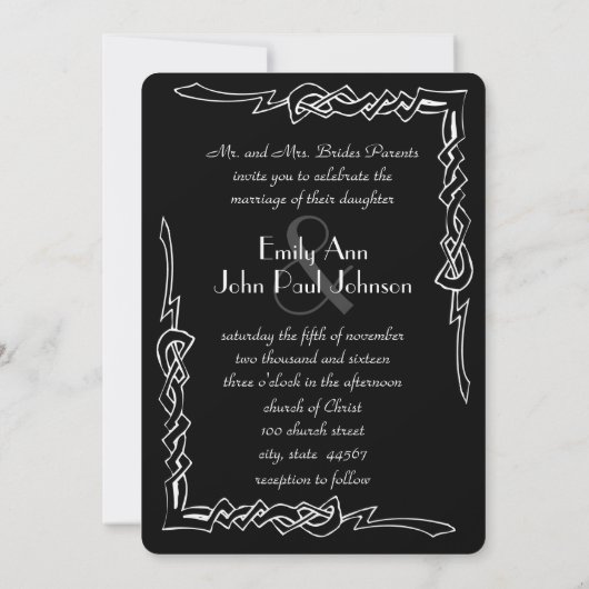 Faire-part de mariage Art Déco Monogramme (Dos)
