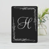 Faire-part de mariage Art Déco Monogramme (Debout devant)