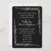 Faire-part de mariage Art déco Monogramme noir (Dos)