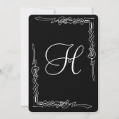 Faire-part de mariage Art déco Monogramme noir (Devant)