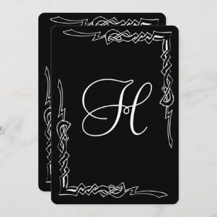 Faire-part de mariage Art déco Monogramme noir