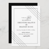 Faire-part de mariage Art déco noir blanc (Devant / Derrière)