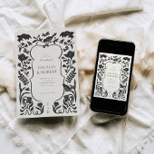 Faire-part de mariage Art déco noir et blanc