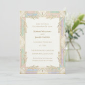 Faire-part de mariage Art Déco pastel (Debout devant)