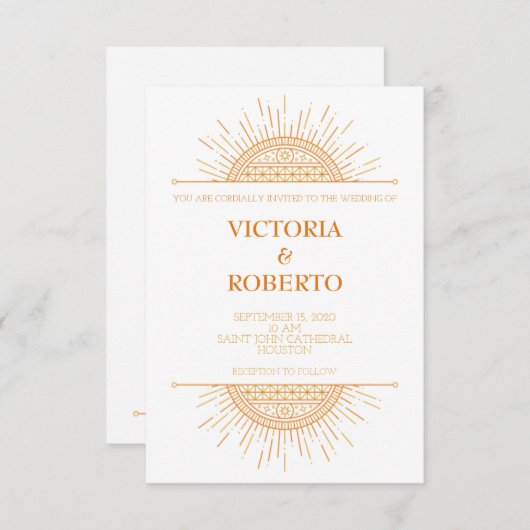 faire-part de mariage art déco soft (Devant / Derrière)