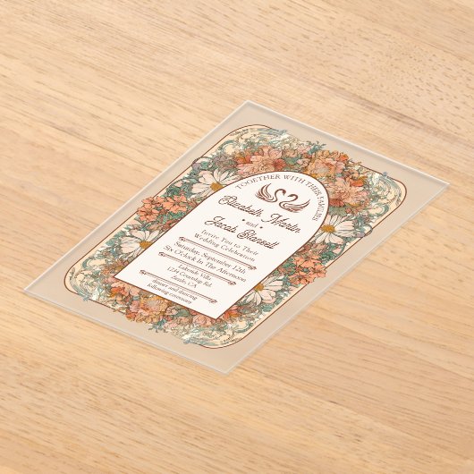 Faire-part de mariage Art nouveau (Poser)