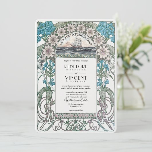 Faire-part de mariage Art nouveau (Debout devant)