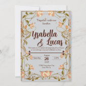 Faire-part de mariage Art nouveau | Élégant 5 po x (Devant)