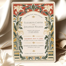 Faire-part de mariage Art nouveau en terre cuite e