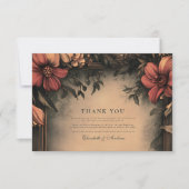 Faire-part de mariage Art nouveau floral foncé (Devant)