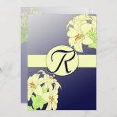 Faire-part de mariage Art nouveau Lillies (Devant / Derrière)