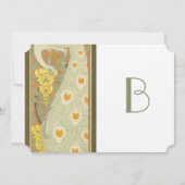 Faire-part de mariage Art nouveau Peacock Birds (Dos)