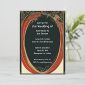 Faire-part de mariage Art nouveau rouge spectacula (Debout devant)
