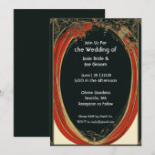 Faire-part de mariage Art nouveau rouge spectacula (Devant / Derrière)