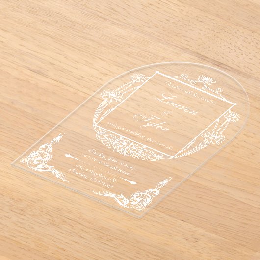 Faire-part de mariage Art Nouveau sur Acrylique Cl (Poser)