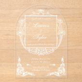 Faire-part de mariage Art Nouveau sur Acrylique Cl (Recto)