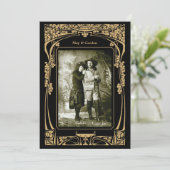 Faire-part de mariage Art Nouveau vintage (Debout devant)