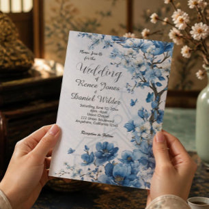Faire-part de mariage asiatique Fleur de cerisier 