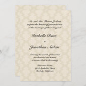 Faire-part de mariage - aspect lin damassé (Devant / Derrière)