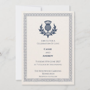 Faire-part de mariage au blason du chardon écossai