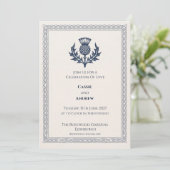Faire-part de mariage au blason du chardon écossai (Debout devant)