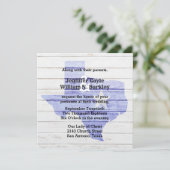 Faire-part de mariage au bois rustique pour l'État (Debout devant)