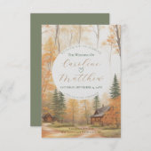 Faire-part de mariage au chalet d'automne (Devant / Derrière)