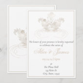 Faire-part de mariage au champagne or élégant (Devant / Derrière)