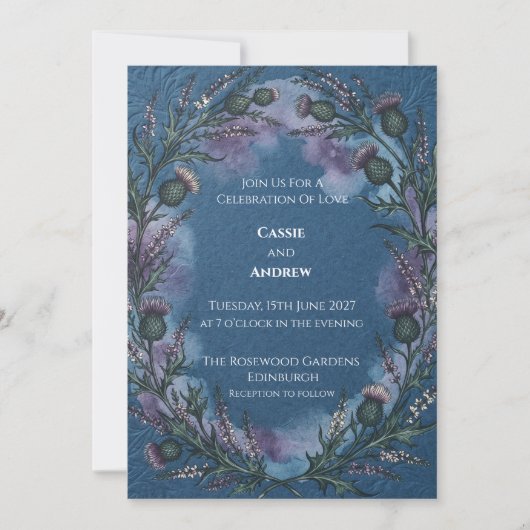 Faire-part de mariage au chardon celtique (Devant)