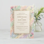 Faire-part de mariage au chardon pastel (Debout devant)