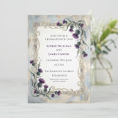 Faire-part de mariage au chardon pourpre (Debout devant)