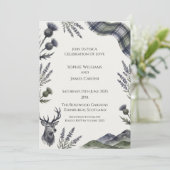Faire-part de mariage au chardon violet (Debout devant)