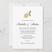 Faire-part de mariage au citron avec QR Code | Ama (Devant)
