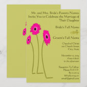 Faire-part de mariage au citron vert avec des fram (Devant / Derrière)