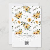 Faire-part de mariage au code QR RSVP tournesol eu (Dos)