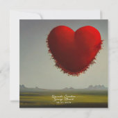 Faire-part de mariage au coeur rouge (Dos)