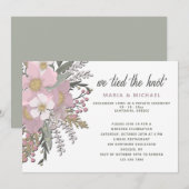 Faire-part de mariage au Cornus à fleurs roses (Devant / Derrière)