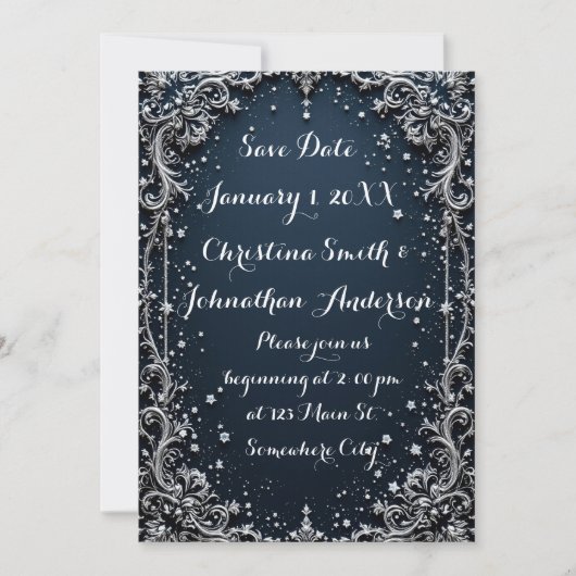 Faire-part de mariage au design élégant (Devant)