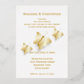 Faire-part de mariage au design papillons en feuil (Recto)