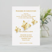 Faire-part de mariage au design papillons en feuil (Debout devant)