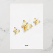 Faire-part de mariage au design papillons en feuil (Verso)