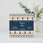 Faire-part de mariage au design Talavera mexicain (Debout devant)