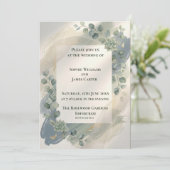 Faire-part de mariage au eucalyptus gris-bleu (Debout devant)