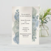 Faire-part de mariage au eucalyptus gris-bleu (Debout devant)