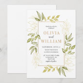 Faire-part de mariage au eucalyptus, imprimable ve (Devant / Derrière)