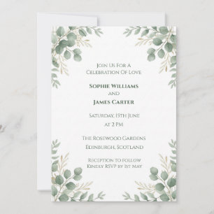Faire-part de mariage au eucalyptus sage
