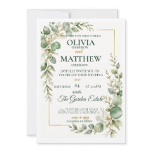 Faire-part de mariage au eucalyptus vert sauge