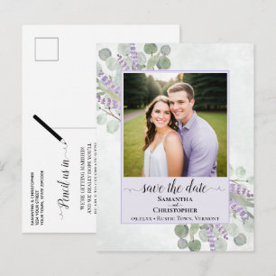 Faire-part de mariage au eucalyptus violet Enregis