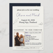 Faire-part de mariage au format Passeport – Voyage (Devant / Derrière)